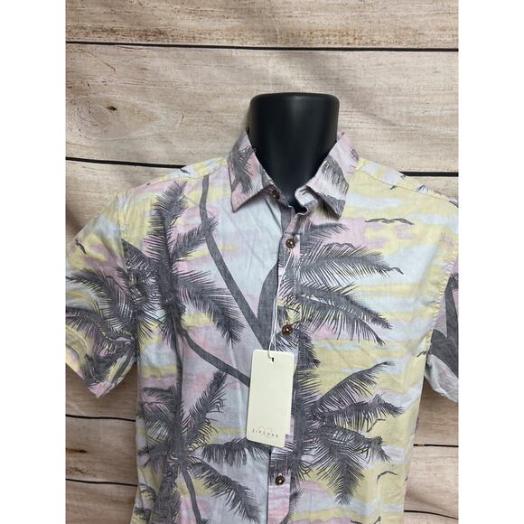 Zip Code Mens Hawaiian Shirt Size Large Short Sleeve Button Down New NWT Floral - Picture 8 of 11